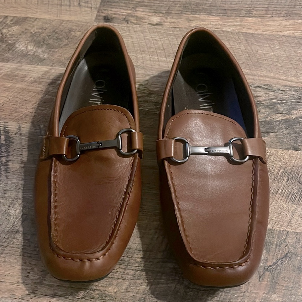 CALVIN KLEIN MENS MARTIN LOAFER OXFORD - BROWN